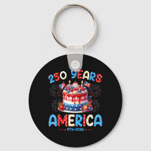 Happy Birthday America USA 250 Years Women Kids Key Ring