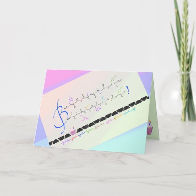 Happy Birthday - amino acids - custom card (Front)
