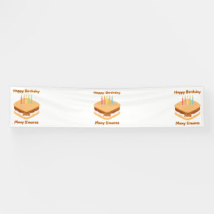 Happy Birthday And Many S'mores 2.5x12 Vinyl Banner