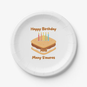 Happy Birthday And Many S'mores Paper Plates