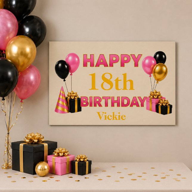 Happy Birthday Any Age Beige Poster (Creator Uploaded)