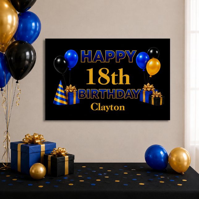 Happy Birthday Any Age Black Poster (Creator Uploaded)