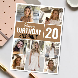 Happy Birthday Any Age Photo Collage Card
