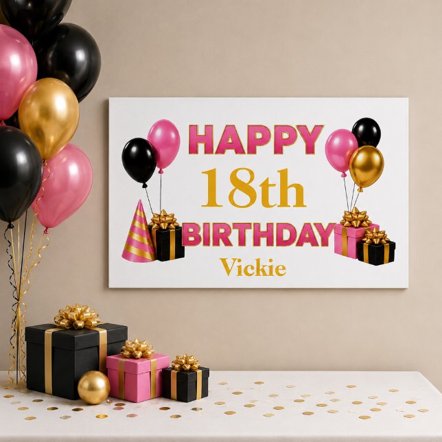 Happy Birthday Any Age White Poster (Creator Uploaded)