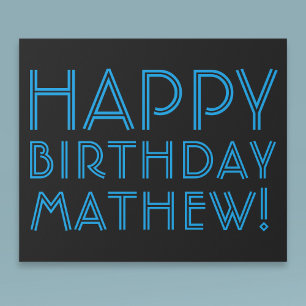 Happy Birthday (ANY NAME)   Blue & Black (or diy) Wrapping Paper