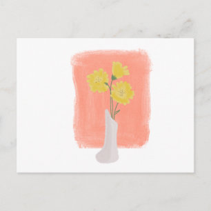 Happy Birthday Any Occasion Watercolor Floral Vase Postcard