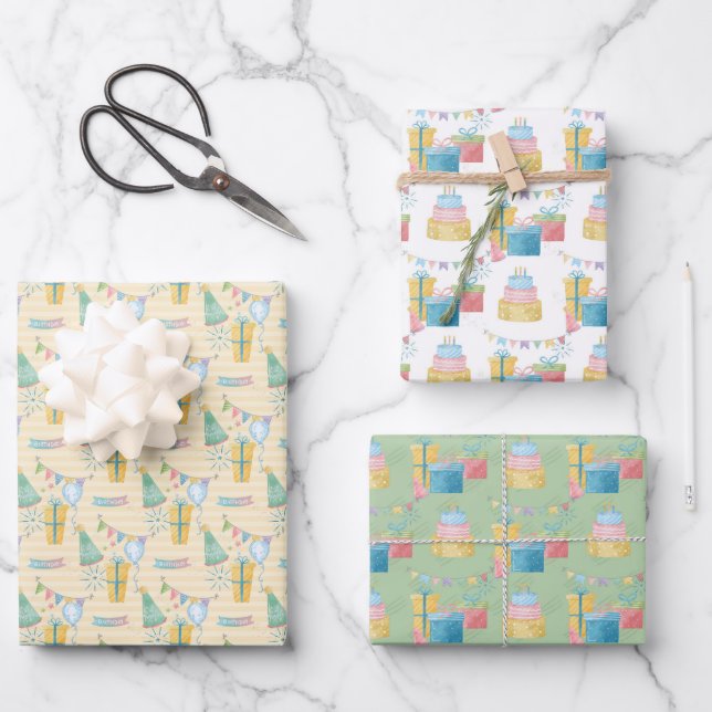 Happy Birthday Any Person Wrapping Paper Sheet (Front)