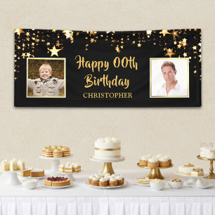 Happy Birthday ANY Year Then & Now Photos Banner