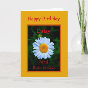 Happy Birthday April Birth Flower Card