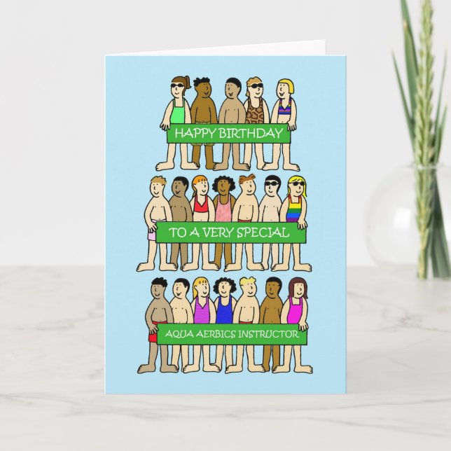 Happy Birthday Aqua Aerobics Instructor Card (Front)