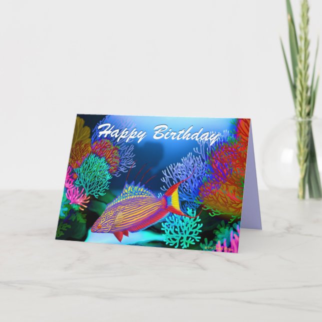 Happy Birthday Aquarium Fish Card (Front)