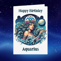 Happy Birthday Aquarius } Inside Coloring Page