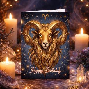 Happy Birthday Aries   Horoscope Astrlogy Card