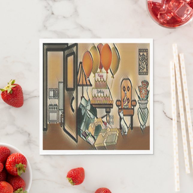 Happy Birthday Art Napkin (Insitu)