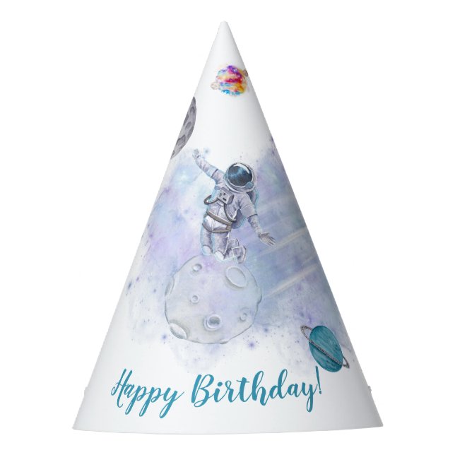  Happy birthday Astronaut and Space Party Hat (Front)