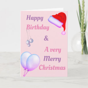Happy birthday at Christmas card