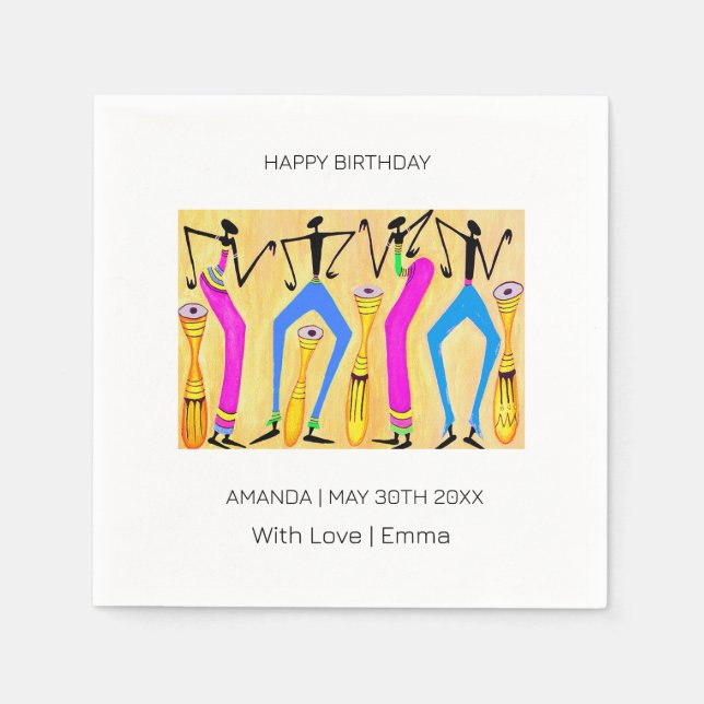 Happy Birthday Awesome Celebration  Napkin (Front)