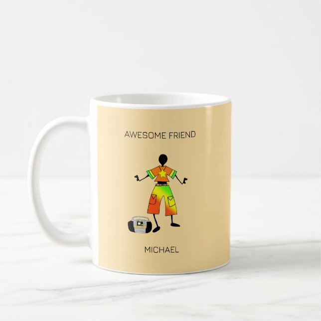 Happy Birthday, Awesome Dance Rhythm Coffee Mug (Left)
