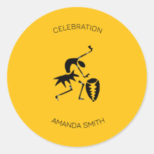 Happy Birthday Awesome silhouette dancer Classic Round Sticker