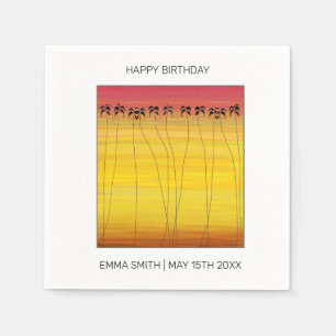 Happy Birthday, Awesome Tropical Sunset Napkin