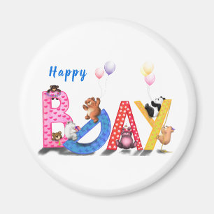 Happy Birthday - Baby Bears Party Celebration Fun  Magnet