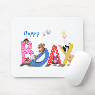 Happy Birthday - Baby Bears Party Celebration Fun Mouse Pad