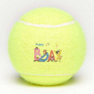 Happy Birthday - Baby Bears Party Celebration Fun Tennis Balls