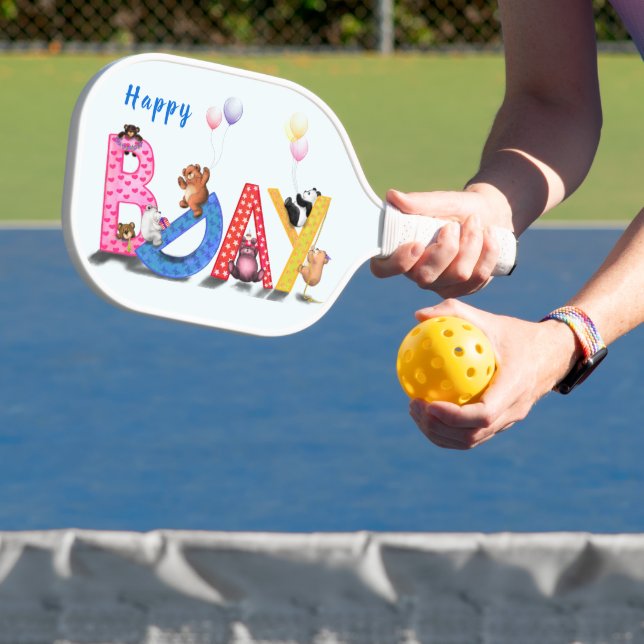 Happy Birthday Baby Bears Party Pickleball Paddle (Insitu)