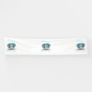 Happy Birthday Baby Blue 2.5x12 Vinyl Banner