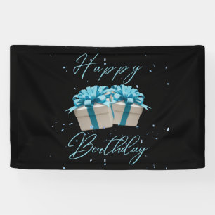 Happy Birthday Baby Blue 2.5x4 Vinyl Banner
