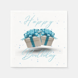 Happy Birthday Baby Blue 3 Ply Napkins