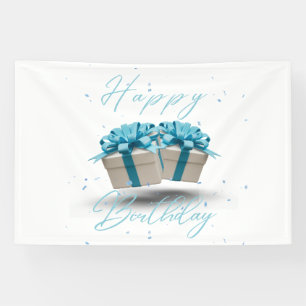 Happy Birthday Baby Blue 4x6 Vinyl Banner