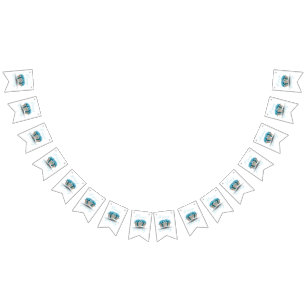 Happy Birthday Baby Blue Bunting Banner