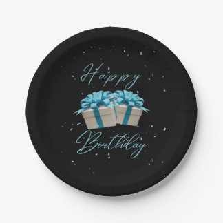 Happy Birthday Baby Blue Paper Plates