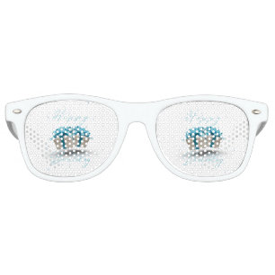 Happy Birthday Baby Blue Party Retro Sunglasses