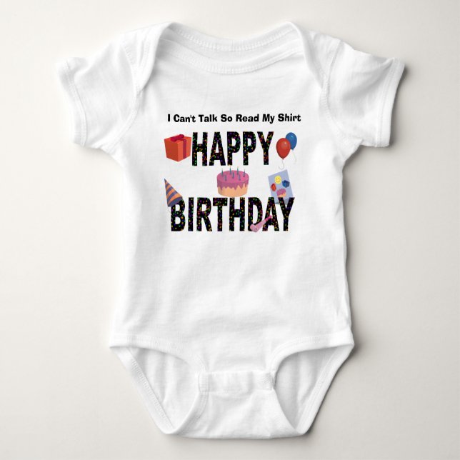 Happy Birthday!!! Baby Bodysuit (Front)
