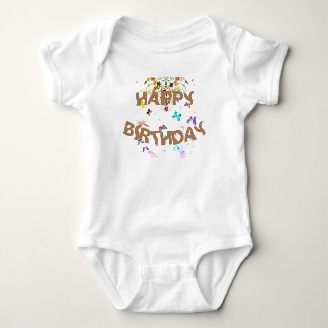 Happy Birthday Baby Bodysuit (Front)