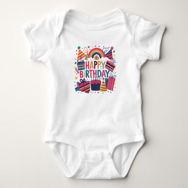 Happy Birthday  :-) baby bodysuit (Front)
