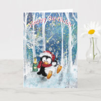 Happy Birthday Baby Card Happy Penguin