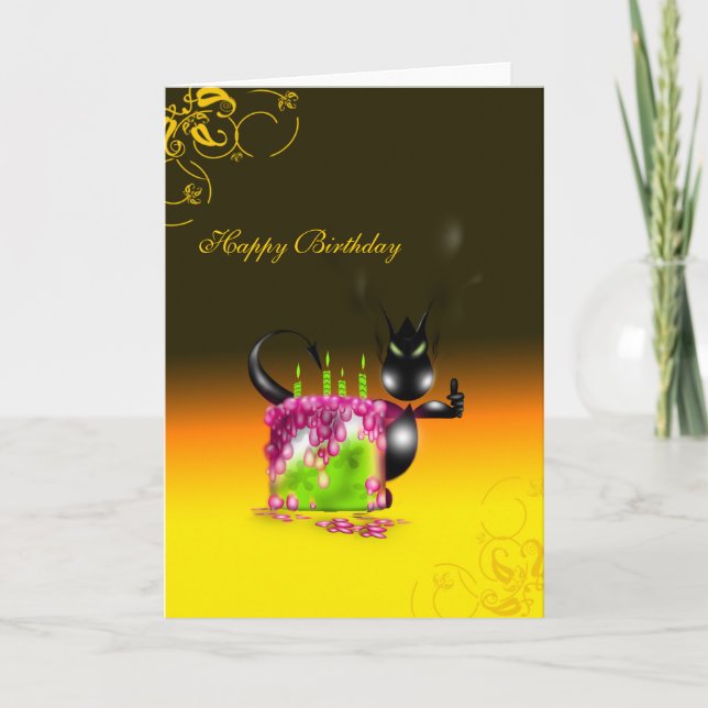 Happy Birthday Baby Dragon Birthday Cake Purple Ye Card (Front)