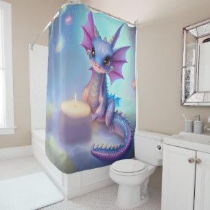 Happy Birthday Baby Dragon Shower Curtain