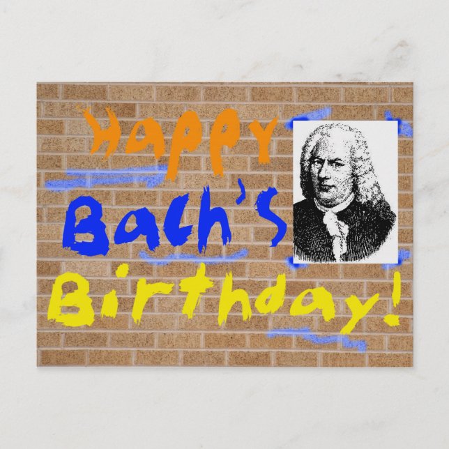 Happy Birthday, Bach Postcard (Front)
