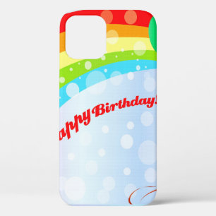 Happy-birthday-background-balloons iPhone 12 Case