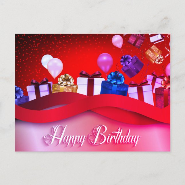 Happy Birthday Background Postcard (Front)