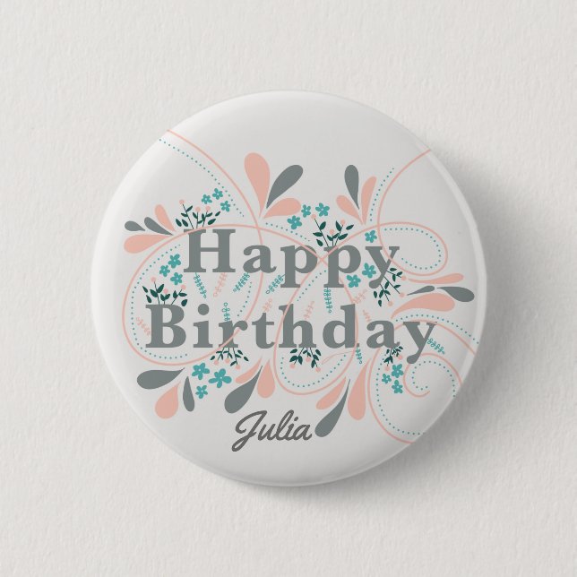 Happy Birthday badge customisable (Front)