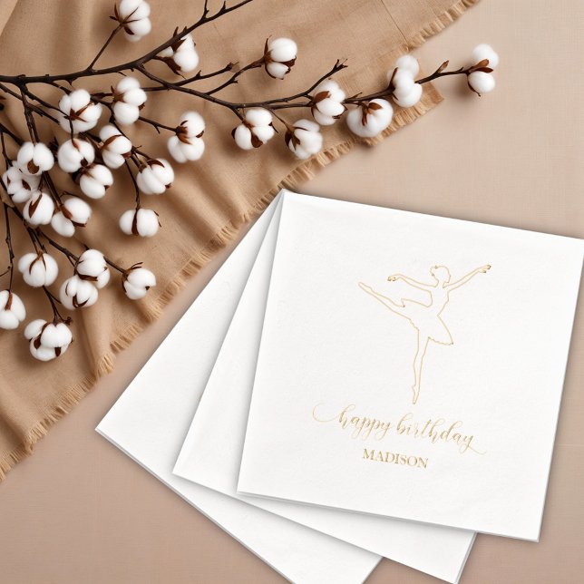 Happy Birthday Ballerina Foil Napkins (Creator Uploaded)