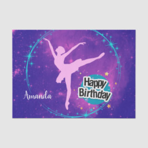 Happy Birthday Ballerina Galaxy Personalised Tissue Paper