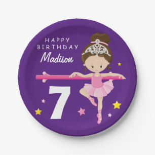 Happy Birthday Ballerina Paper Plate