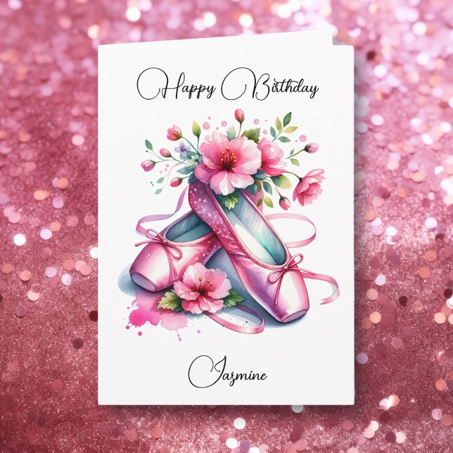 Happy Birthday Ballet and Colouring Page Girl's Card (Creator Uploaded)