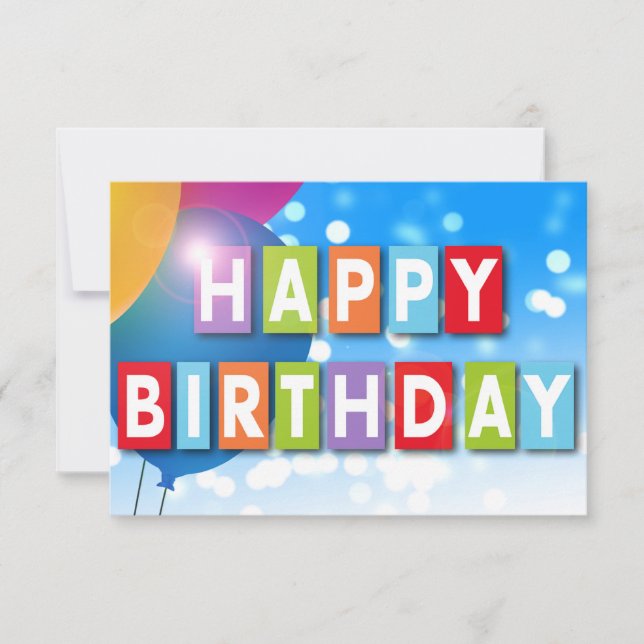 Happy Birthday Balloon Card (Front)